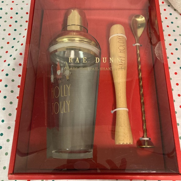 Rae Dunn Dining Nib Rae Dunn Christmas Glass Cocktail Shaker Set